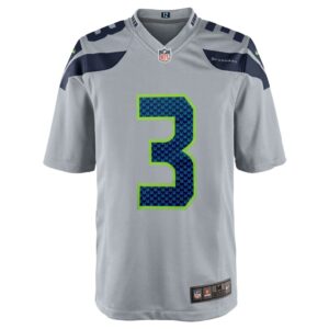 Men's Seattle Seahawks Russell Wilson Nike Gray Alternate Game Jersey