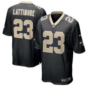 Men's New Orleans Saints Marshon Lattimore Nike Black Game Player Jersey