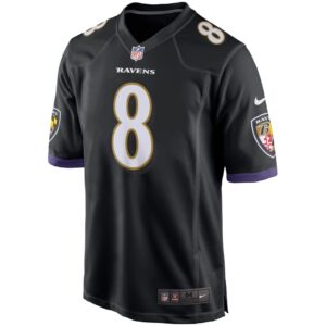 Men's Baltimore Ravens Lamar Jackson Nike Black Game Jersey