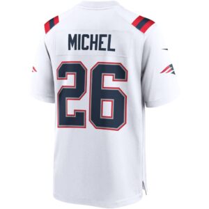 Men's New England Patriots Sony Michel Nike White Game Jersey