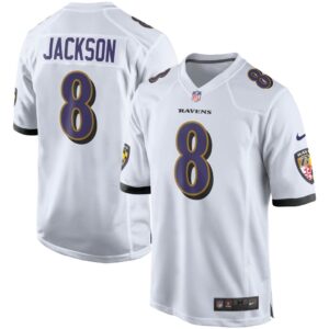 Men's Baltimore Ravens Lamar Jackson Nike White Player Game Jersey