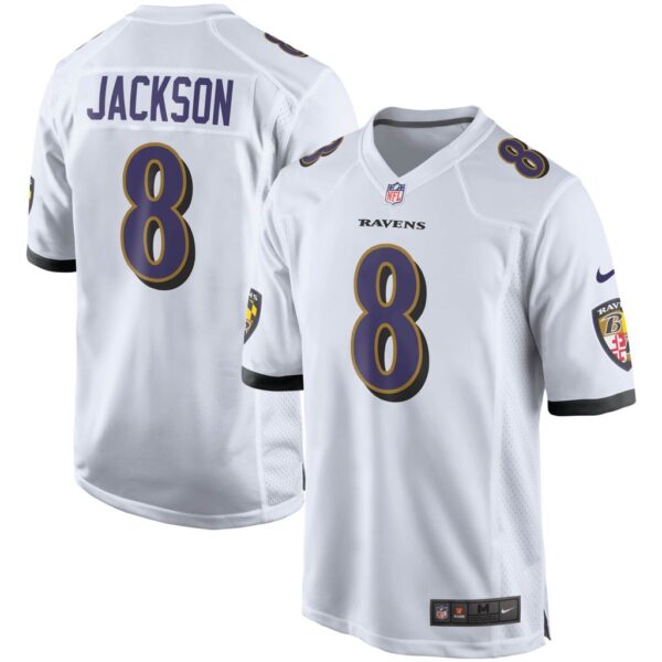 Men's Baltimore Ravens Lamar Jackson Nike White Player Game Jersey