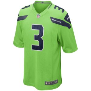 Men's Seattle Seahawks Russell Wilson Nike Neon Green Alternate Game Jersey