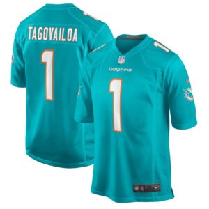 Men's Miami Dolphins Tua Tagovailoa Nike Aqua Game Jersey