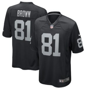 Men's Las Vegas Raiders Tim Brown Nike Black Game Retired Player Jersey