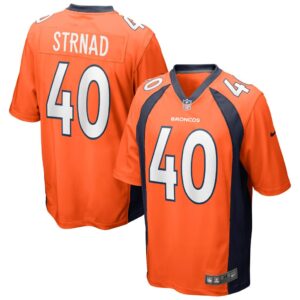 Men's Denver Broncos Justin Strnad Nike Orange Game Jersey