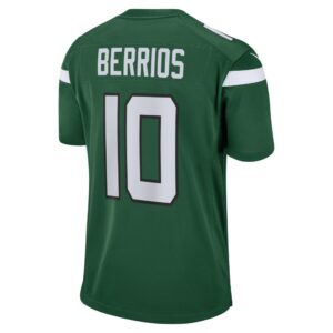 Men's New York Jets Braxton Berrios Nike Gotham Green Game Jersey