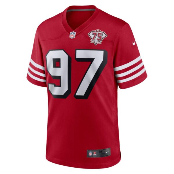 Men's San Francisco 49ers Nick Bosa Nike Scarlet 75th Anniversary Alternate Game Player Jersey