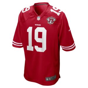 Men's San Francisco 49ers Deebo Samuel Nike Scarlet 75th Anniversary Game Jersey