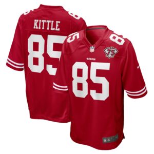 Men's San Francisco 49ers George Kittle Nike Scarlet 75th Anniversary Game Jersey