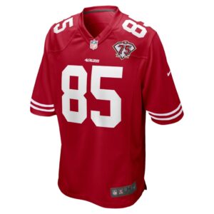 Men's San Francisco 49ers George Kittle Nike Scarlet 75th Anniversary Game Jersey