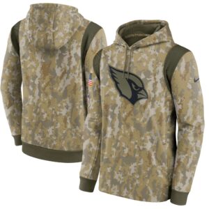 Men's Arizona Cardinals Nike Camo 2021 Salute To Service Therma Performance Pullover Hoodie