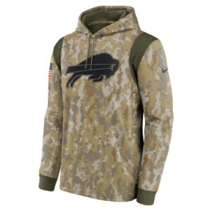 Men's Buffalo Bills Nike Camo 2021 Salute To Service Therma Performance Pullover Hoodie