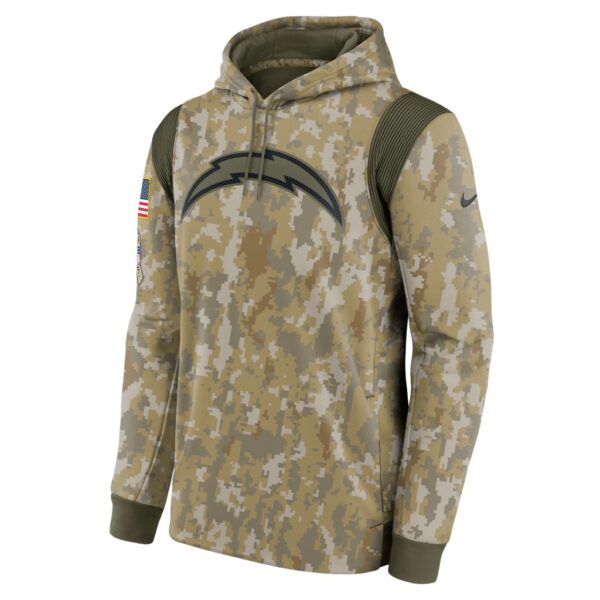 Men's Los Angeles Chargers Nike Camo 2021 Salute To Service Therma Performance Pullover Hoodie