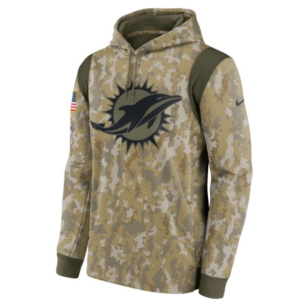 Men's Miami Dolphins Nike Camo 2021 Salute To Service Performance Pullover Hoodie