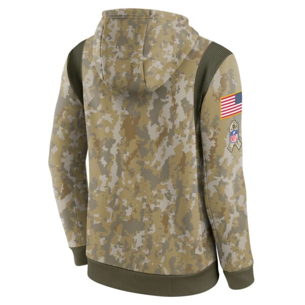 Men's New England Patriots Nike Camo 2021 Salute To Service Therma Performance Pullover Hoodie