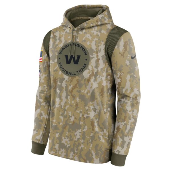 Men's Washington Football Team Nike Camo 2021 Salute To Service Therma Performance Pullover Hoodie