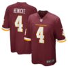 Men's Washington Football Team Taylor Heinicke Nike Burgundy Game Jersey