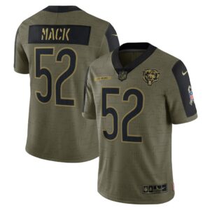 Men's Chicago Bears Khalil Mack Nike Olive 2021 Salute To Service Limited Player Jersey