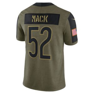 Men's Chicago Bears Khalil Mack Nike Olive 2021 Salute To Service Limited Player Jersey