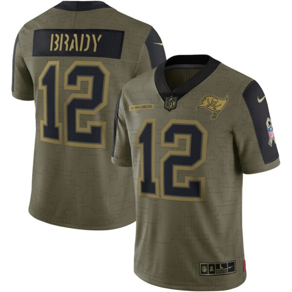 Men's Tampa Bay Buccaneers Tom Brady Nike Olive 2021 Salute To Service Limited Player Jersey