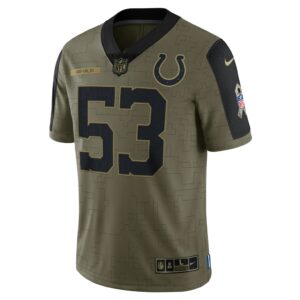 Men's Indianapolis Colts Darius Leonard Nike Olive 2021 Salute To Service Limited Player Jersey