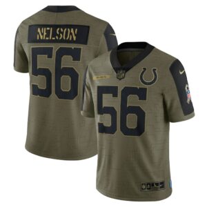 Men's Indianapolis Colts Quenton Nelson Nike Olive 2021 Salute To Service Limited Player Jersey