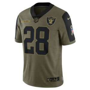 Men's Las Vegas Raiders Josh Jacobs Nike Olive 2021 Salute To Service Limited Player Jersey