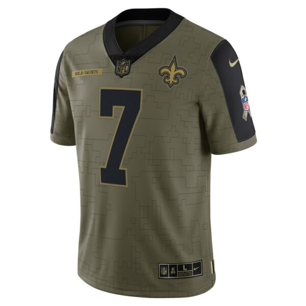 Men's New Orleans Saints Taysom Hill Nike Olive 2021 Salute To Service Limited Player Jersey