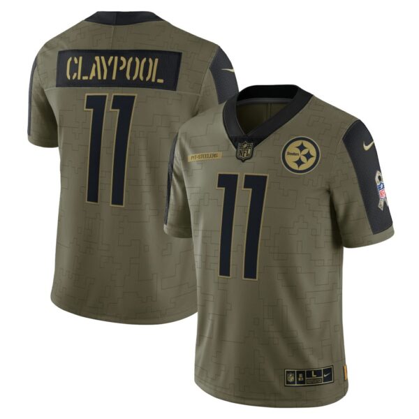 Men's Pittsburgh Steelers Chase Claypool Nike Olive 2021 Salute To Service Limited Player Jersey