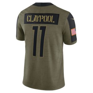 Men's Pittsburgh Steelers Chase Claypool Nike Olive 2021 Salute To Service Limited Player Jersey