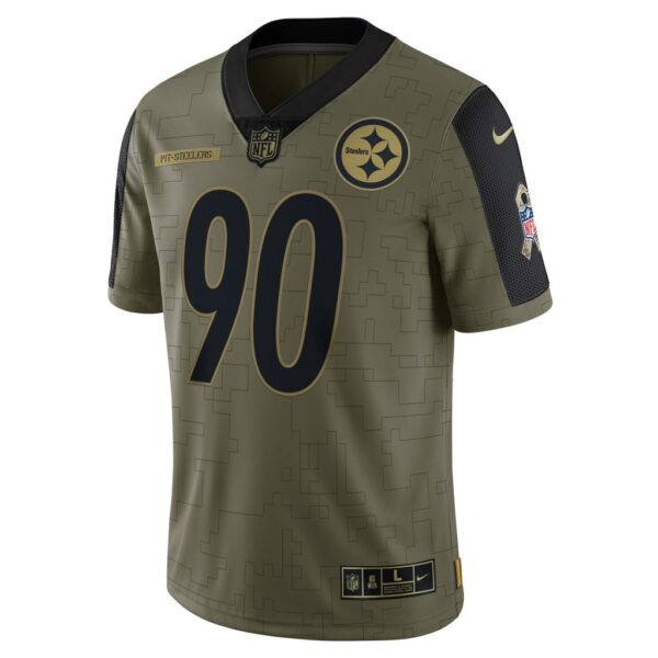 Men's Pittsburgh Steelers T.J. Watt Nike Olive 2021 Salute To Service Limited Player Jersey