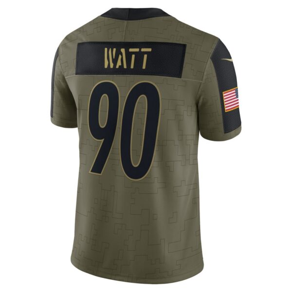 Men's Pittsburgh Steelers T.J. Watt Nike Olive 2021 Salute To Service Limited Player Jersey