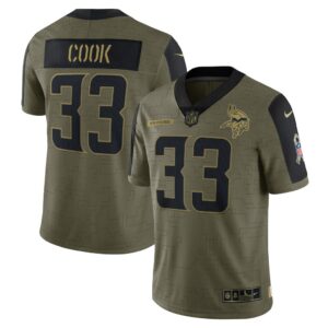 Men's Minnesota Vikings Dalvin Cook Nike Olive 2021 Salute To Service Limited Player Jersey