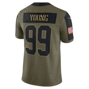 Men's Washington Football Team Chase Young Nike Olive 2021 Salute To Service Limited Player Jersey