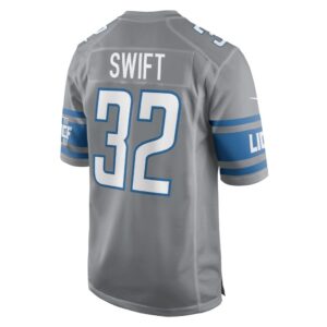 Men's Detroit Lions D'Andre Swift Nike Silver Game Jersey