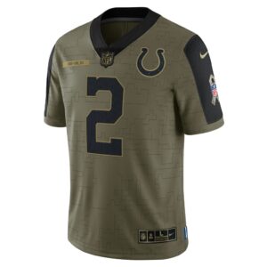 Men's Indianapolis Colts Carson Wentz Nike Olive 2021 Salute To Service Limited Player Jersey