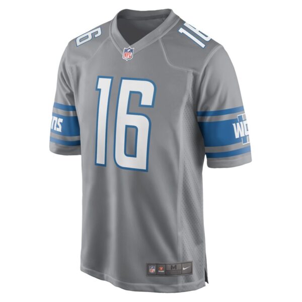 Men's Detroit Lions Jared Goff Nike Silver Game Jersey