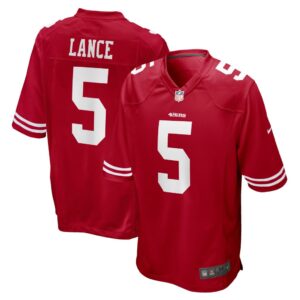 Men's San Francisco 49ers Trey Lance Nike Scarlet 2021 NFL Draft First Round Pick Game Jersey