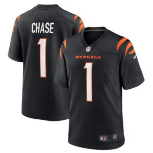 Men's Cincinnati Bengals Ja'Marr Chase Nike Black 2021 NFL Draft First Round Pick No. 5 Game Jersey