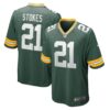 Men's Green Bay Packers Eric Stokes Nike Green 2021 NFL Draft First Round Pick Game Jersey