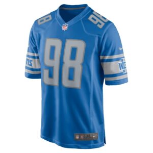 Men's Detroit Lions John Penisini Nike Blue Game Player Jersey