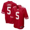 Men's San Francisco 49ers Trey Lance Nike Scarlet Player Game Jersey