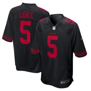 Men's San Francisco 49ers Trey Lance Nike Black Game Player Jersey