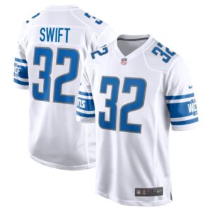 Men's Detroit Lions D'Andre Swift Nike White Game Jersey