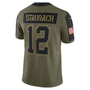 Men's Dallas Cowboys Roger Staubach Nike Olive 2021 Salute To Service Retired Player Limited Jersey