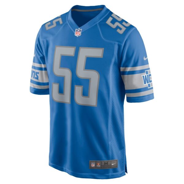 Men's Detroit Lions Derrick Barnes Nike Blue Game Player Jersey