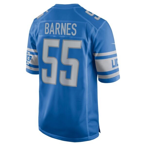 Men's Detroit Lions Derrick Barnes Nike Blue Game Player Jersey