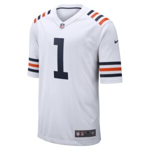 Men's Chicago Bears Justin Fields Nike White Alternate Game Jersey