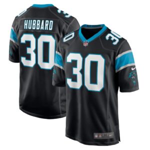 Men's Carolina Panthers Chuba Hubbard Nike Black Game Jersey